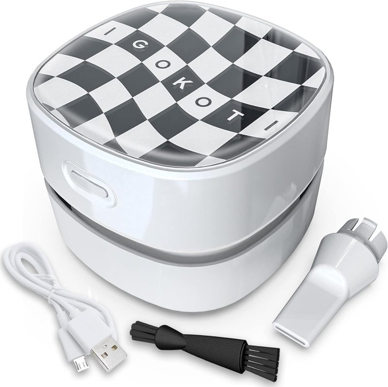 IGOKOTI Mini Desktop Vacuum Cleaner, USB Charging Keyboard Vacuum Cleaner with Pattern, Detachable and Portable Mini Vacuum for Desk, Cordless Desk Vacuum for Cleaning, Dust, Crumbs, Computer - Image 1